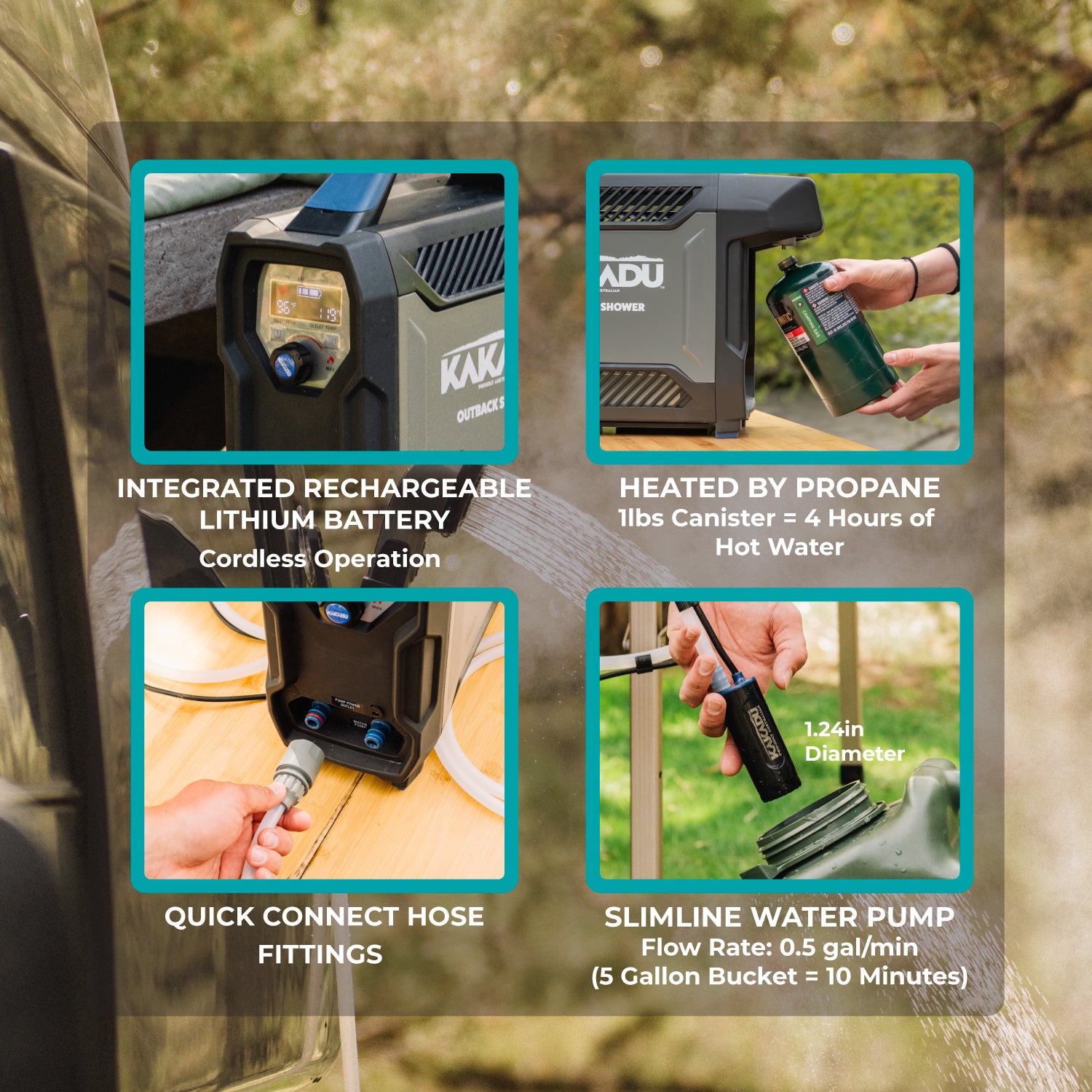 Best Camping Shower – Portable Hot Water | Kakadu USA