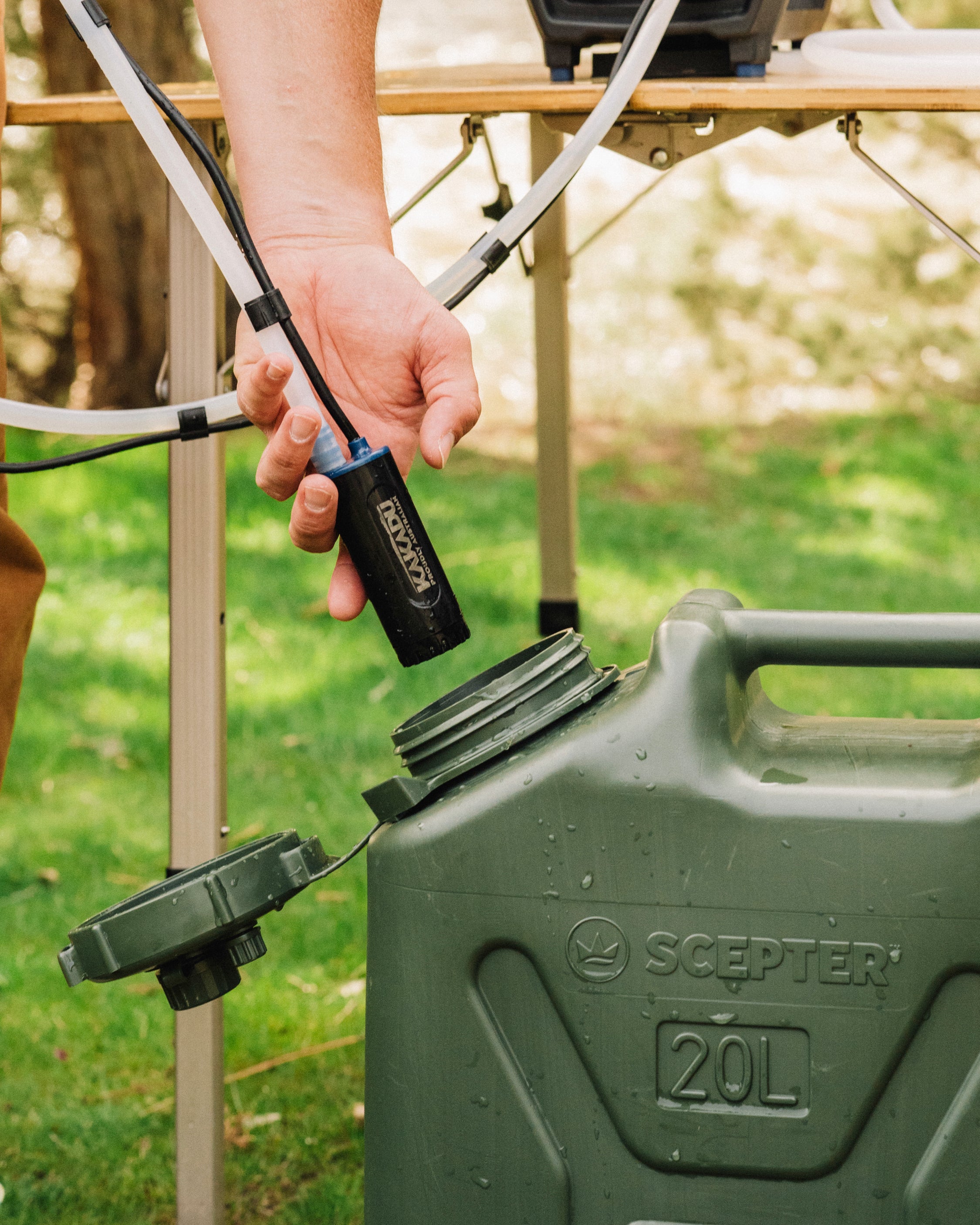 Kakadu Outback Shower slimline pump 1.25 inch diameter fits any jerry can