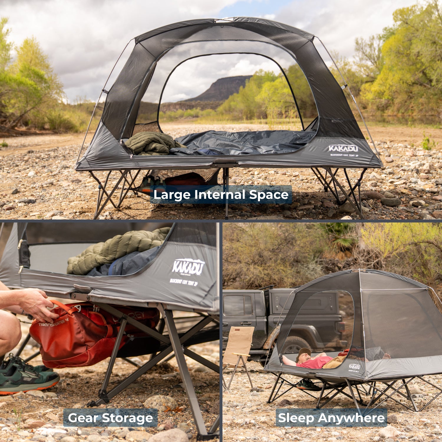 Shop BlockOut Cot Tent 2P – Double Camping Cot | Kakadu USA