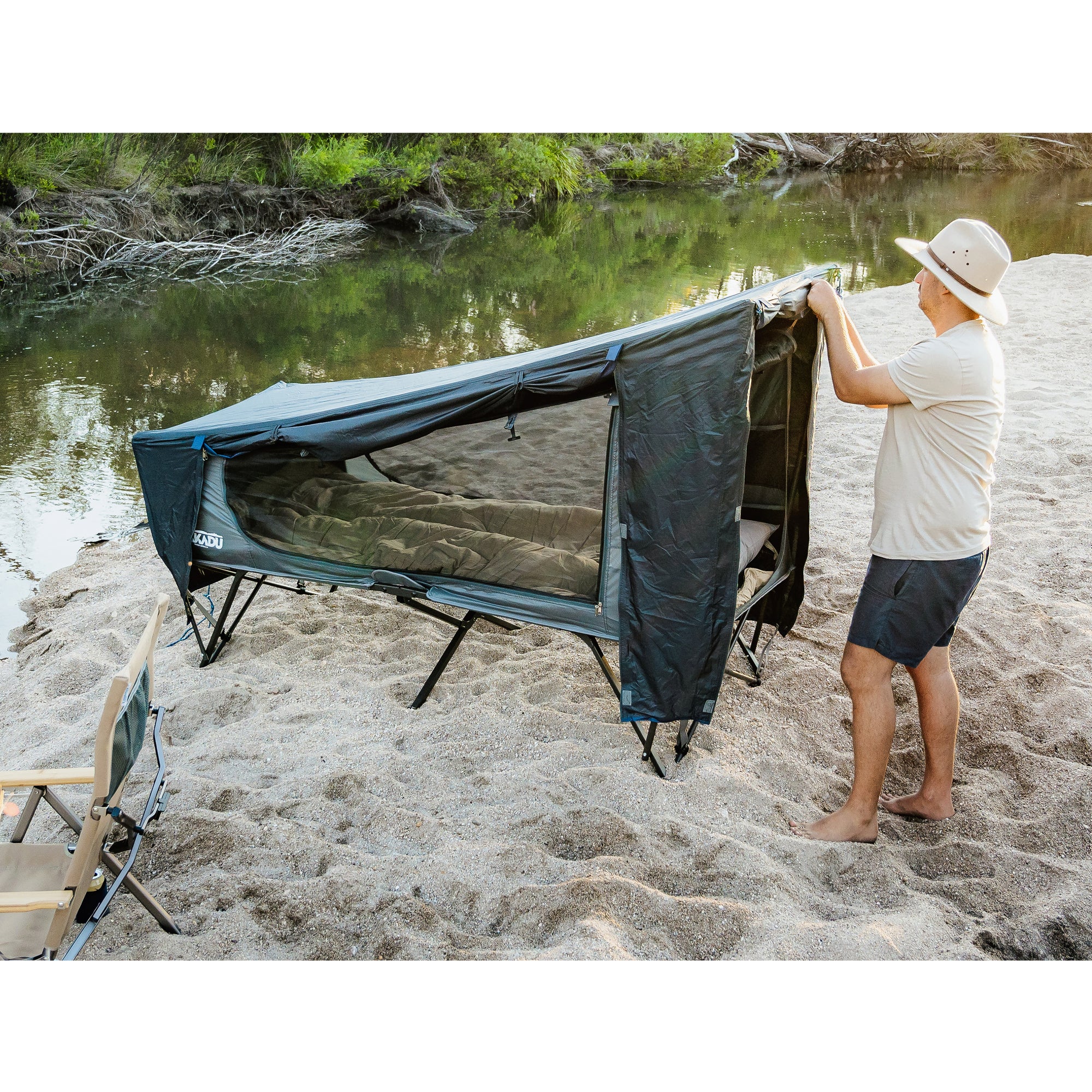 tent blokker Shop BlockOut Cot Tent 1P – Compact Camping Cot
